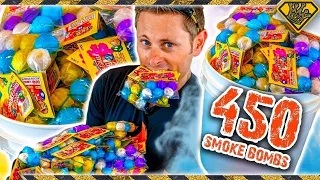 Experiment: Lighting off 450 Smoke Bombs! King Of Random Tests How To Make The Biggest Smoke Bomb