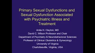 Primary Sexual Dysfunctions and Sexual Dysfunction Associated with Psychiatric Illness and Treatment