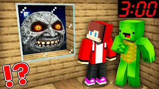 Why Scary LUNAR MOON ATTACK HOUSE JJ and Mikey At Night in Minecraft - Maizen