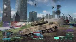 BATTLEFIELD 2042 PORTAL MASSIVE TANK AND HELICOPTER BATTLE WITH BOTS (NO COMMENTARY