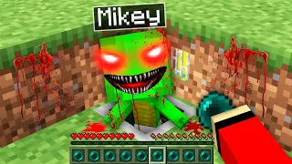 I found in TINY TRAP DOOR a Scary Mikey in Minecraft Challenge? - Maizen