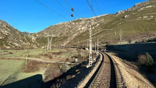 Cab ride 4k. León- Gijón. Pajares. Cabview. Train Driver View