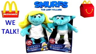 2017 SMURFS TALKING PLUSH TOYS McDONALD'S HAPPY MEAL TOYS FULL SET 2 LOST VILLAGE MOVIE 3 COLLECTION