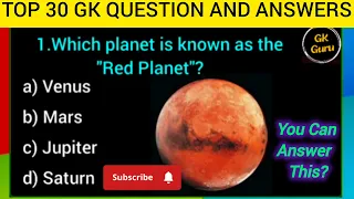 General Science Gk MCQ | Interesting GK questions and answers about Planet |Top 30|GK Quiz part-3|