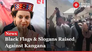 Congress Workers Protest Against BJP Candidate Kangana Ranaut in Lahaul & Spiti | Lok Sabha Election