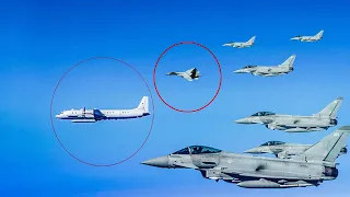 Russia panic! RAF Typhoon & Swedish fighter jets intercept Russian plane