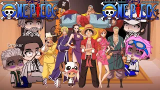 -- Marines react to Strawhat Crew -- One Piece -- React to Luffy! -- Gacha Club --