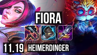 FIORA vs HEIMERDINGER (TOP) | 7 solo kills, 1.4M mastery, 700+ games | EUW Master | v11.19