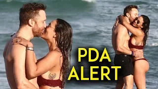 David Guetta KISSING Fiancee Jessica Ledon At Miami Beach