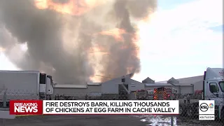 Egg farm catches fire in Lewiston, prompting a fire response from as far as Franklin, Idaho