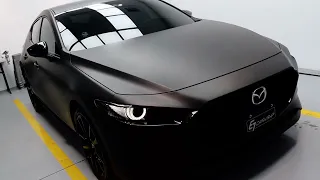 MAZDA3-3M2080消光黑車體包膜&漆面保護膜&客製化設計