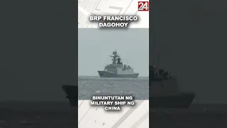 Barko na naghatid ng tulong sa Pag-asa Island, binuntutan ng military ship ng China #shorts |24 Oras