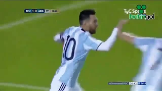 Primer gol de Messi. Ecuador-Argentina