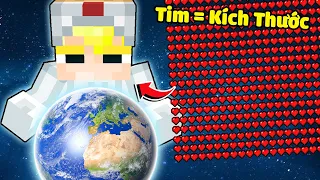 NẾU TÔ GÀ CÀNG NHIỀU TRÁI TIM CÀNG TRỞ NÊN KHỔNG LỒ TRONG MINECRAFT*MÁU = KÍCH THƯỚC