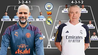 MANCHESTER CITY VS REAL MADRID HEAD TO HEAD POTENTIAL STARTING LINEUPS |  CHAMPIONS LEAGUE 2023/2024