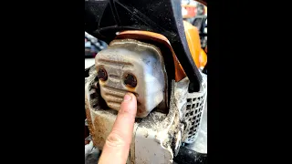 Stihl Chainsaw Muffler Bolt Caps Removal #shorts