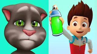 MY TALKING TOM NEW UPDATE VS PAW PATROL SUBWAY 3D - ANDROID GAMEPLAY