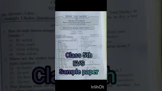 sample paper ।। model test paper 5th class EVS ।।hp board ।।class 5 evs sa2 sample paper ।।class 5