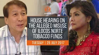 LIVE: House hearing on the alleged misuse of Ilocos Norte tobacco funds