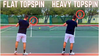 Flat Topspin vs Heavy Topspin Forehand | Tennis Technique