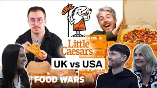 BRITISH FAMILY REACTS | Food Wars - US vs UK Little Caesars