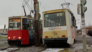 Череповец 71-605 (КТМ 5М3) маршрут 4 б/н 128 (03.11.2022)