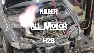 All Motor H2B Honda Civic Making Power on the Dyno