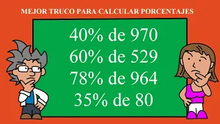 Truco matemático para CALCULAR Porcentajes AL INSTANTE y SIN CALCULADORA