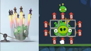 Bad piggies - King pig vs Red Tnt fireworks rockets