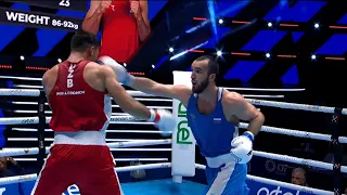 SF (92KG) MULLOJONOV LAZIZBEK (UZB) vs GADZHIMAGOMEDOV MUSLIM (RUS) | IBA World Championships 2023