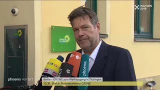 Robert Habeck und Annalena Baerbock zum Wahlergebnis der Grünen in Thüringen am 28.10.19