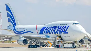 [4K] VERY CLOSE-UP | National Airlines Boeing 747-400F Landing at Belgrade Airport | With ATC