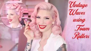 Vintage Waves Tutorial - using foam rollers! Overnight set & brush out