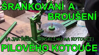 Přípravek na rozvod zubů a broušení pilového kotouče