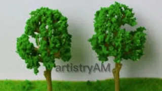 diy || how to make miniature tree model || using sponge || step by step || artistryAM