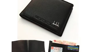 Кошелек, Men Black Leather Wallet Pocket Coin Card Money Holder Clutch Bifold Slim Purse
