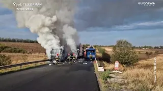 Accident grav între două autocare și un camion în Teleorman