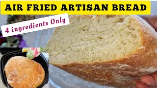 NO KNEAD ARTISAN BREAD 🍞 EASY AIR FRYER RECIPE WITH OVERNIGHT DOUGH. AIR FRY THIN CRUST BREAD