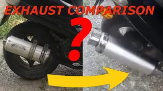 Chinese scooter exhaust comparison (TaoTao ATM50-A1/Baotian BT49QT-9)