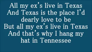 George Strait All My Ex's Live In Texas Lyrics