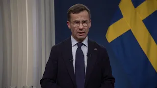 Statsminister Ulf Kristersson håller tal till nationen