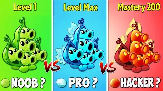 Tournament 20 PEA Plants Level 1 vs Max Level vs M200 - Who Will Win? - PvZ 2 Plant vs Plant