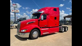 SOLD SOLD 2023 Peterbilt 579 Cummins 18 speed Ultraloft Air Ride Front All Disc Pull Me Over Red