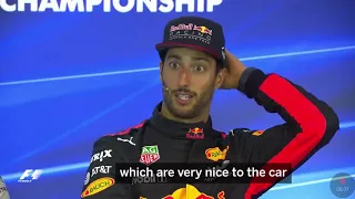 Belgium 2017. Daniel Ricciardo funny press conference. How he treats his car!!! Really funny😂😂😂