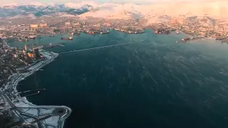 Одно из первых хороших аэровидео про Новороссийск. Drone flying around port town Novorossiysk.