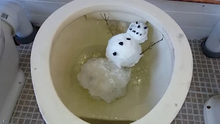 flushing a snowman down the toilet.