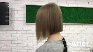 How to cut graduated bob simply / Bob haircut tutorial