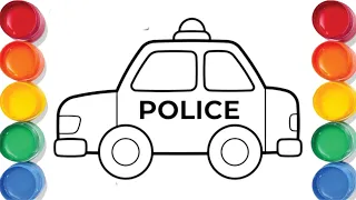 police car drawing for kids | how to make a police car drawing | car drawing | cartoon car draw
