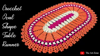 Beautiful Crochet Table Runner Design in Oval Shape | Crochet Tutorial in English