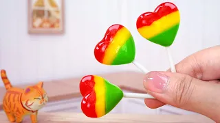 Tasty Lollipop 🍡 Miniature Heart Lollipop Candy Recipe | Perfect 1000+ Miniature Ideas | Mini Cakes